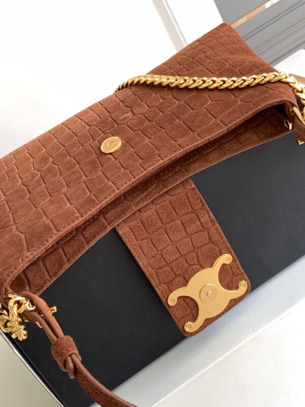 1:1 Replica Celine Wiltern Clutch Triomphe Soft Black/Brown For Women 31.5cm / 12in 113673FFJ.19BR
