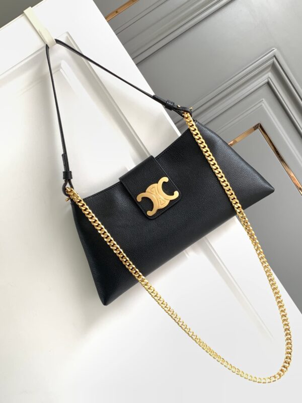 1:1 Replica Celine Wiltern Clutch Triomphe Soft Black/Brown For Women 31.5cm / 12in 113673FFJ.19BR