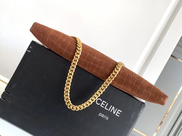 1:1 Replica Celine Wiltern Clutch Triomphe Soft Black/Brown For Women 31.5cm / 12in 113673FFJ.19BR