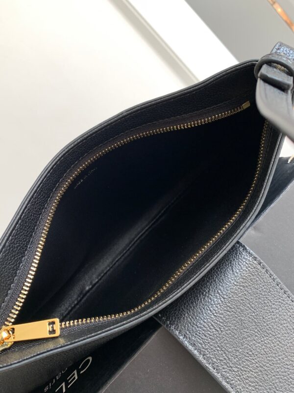 1:1 Replica Celine Wiltern Clutch Triomphe Soft Black/Brown For Women 31.5cm / 12in 113673FFJ.19BR