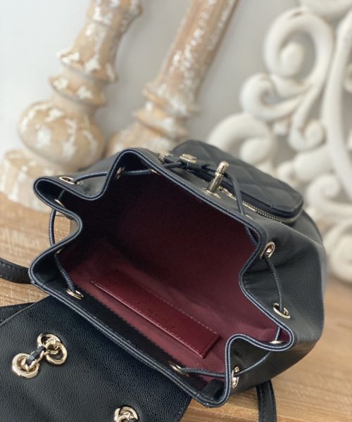 [REP 1:1] Chain Backpack Black/White/Grey For Women 7.9in / 20cm AS3530