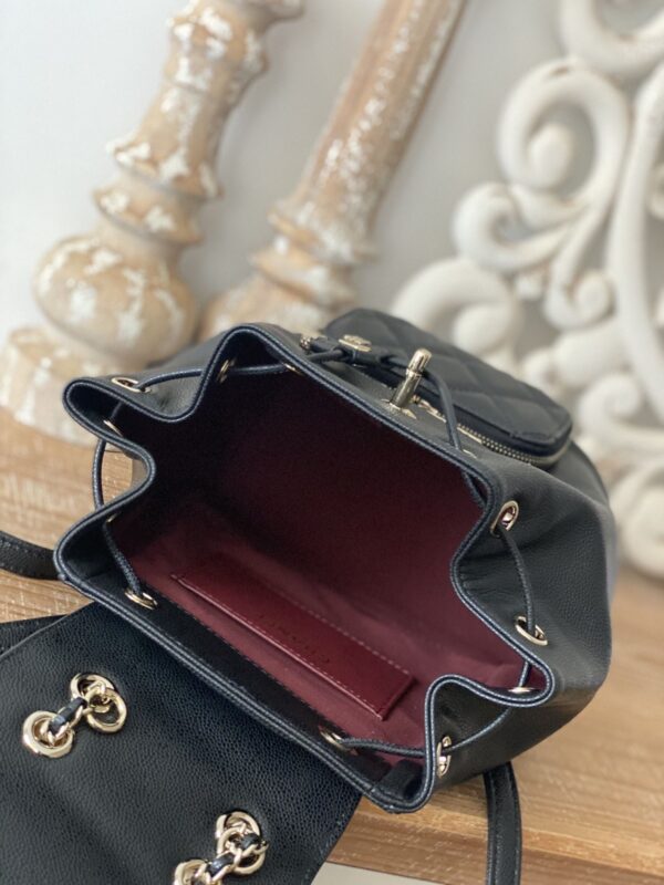 [REP 1:1] Chain Backpack Black/White/Grey For Women 7.9in / 20cm AS3530