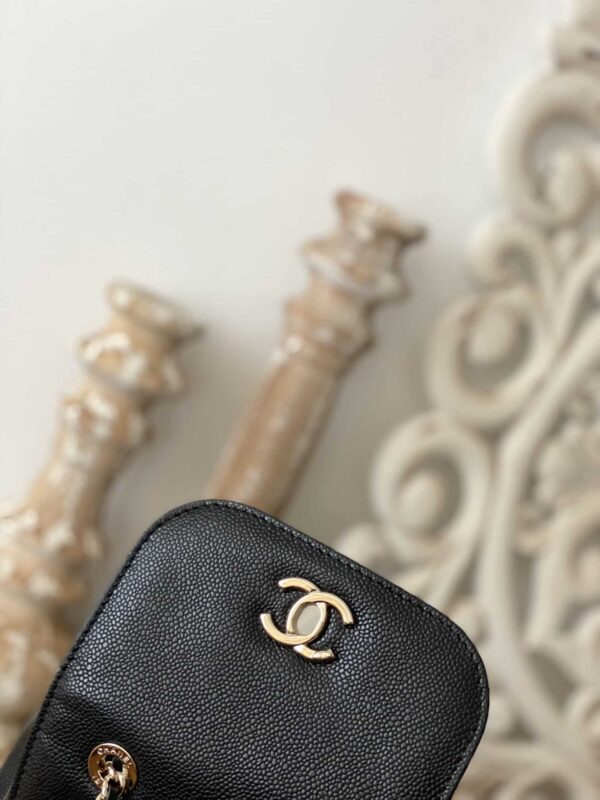 [REP 1:1] Chain Backpack Black/White/Grey For Women 7.9in / 20cm AS3530