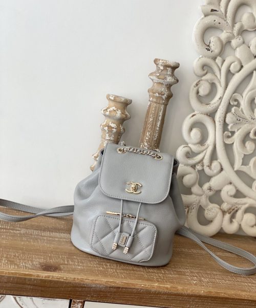 [REP 1:1] Chain Backpack Black/White/Grey For Women 7.9in / 20cm AS3530