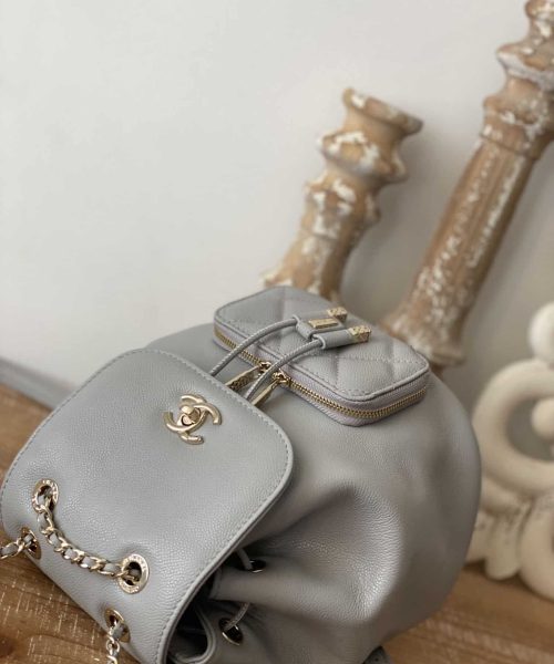 [REP 1:1] Chain Backpack Black/White/Grey For Women 7.9in / 20cm AS3530
