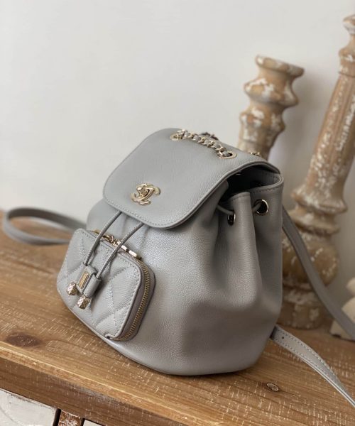 [REP 1:1] Chain Backpack Black/White/Grey For Women 7.9in / 20cm AS3530