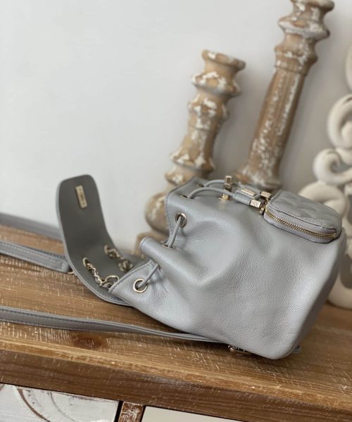 [REP 1:1] Chain Backpack Black/White/Grey For Women 7.9in / 20cm AS3530
