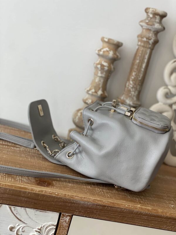 [REP 1:1] Chain Backpack Black/White/Grey For Women 7.9in / 20cm AS3530