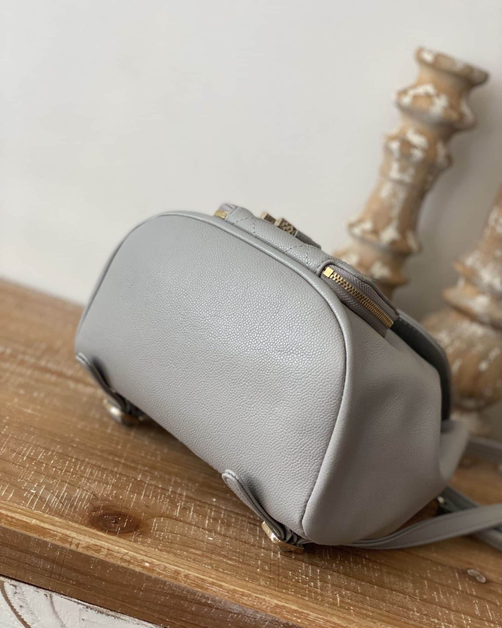 [REP 1:1] Chain Backpack Black/White/Grey For Women 7.9in / 20cm AS3530