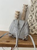 [REP 1:1] Chain Backpack Black/White/Grey For Women 7.9in / 20cm AS3530
