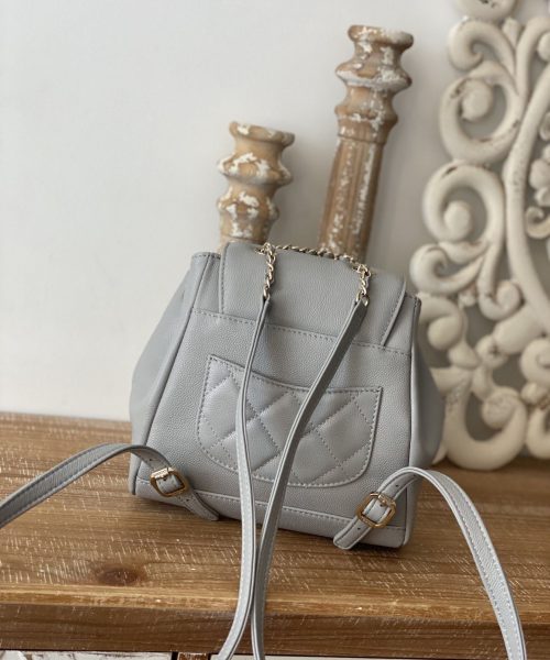 [REP 1:1] Chain Backpack Black/White/Grey For Women 7.9in / 20cm AS3530