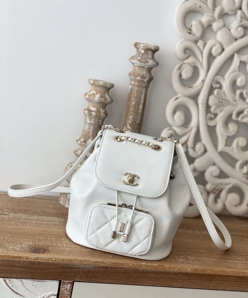 [REP 1:1] Chain Backpack Black/White/Grey For Women 7.9in / 20cm AS3530