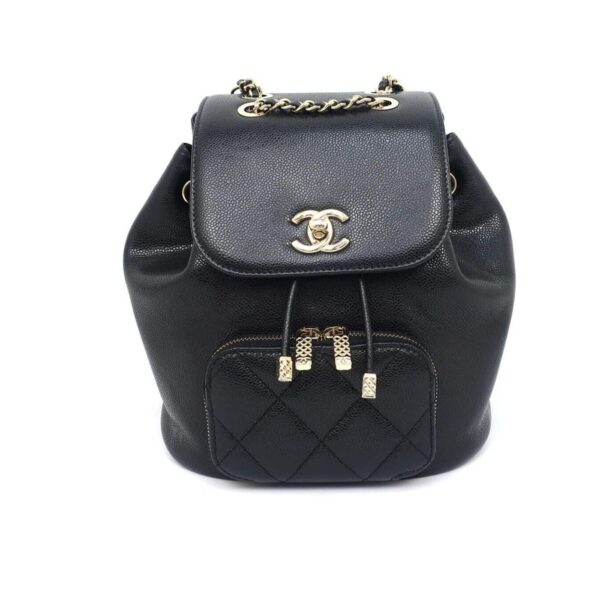 [REP 1:1] Chain Backpack Black/White/Grey For Women 7.9in / 20cm AS3530