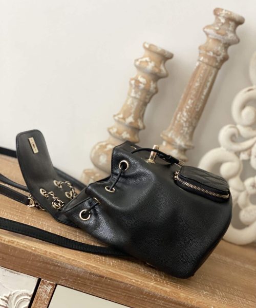 [REP 1:1] Chain Backpack Black/White/Grey For Women 7.9in / 20cm AS3530
