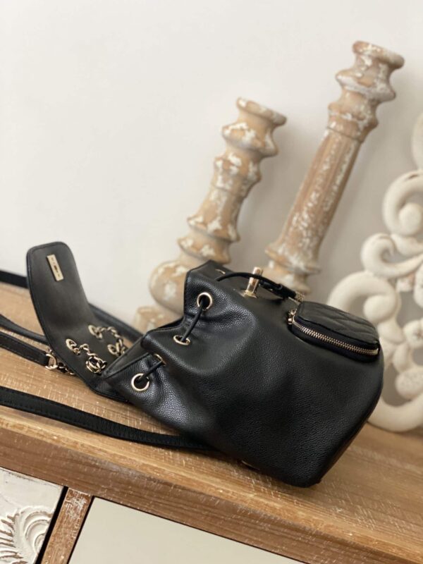 [REP 1:1] Chain Backpack Black/White/Grey For Women 7.9in / 20cm AS3530