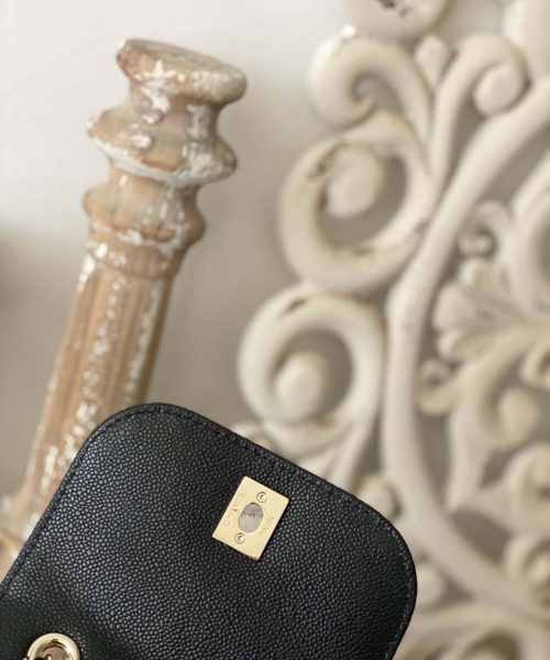 [REP 1:1] Chain Backpack Black/White/Grey For Women 7.9in / 20cm AS3530
