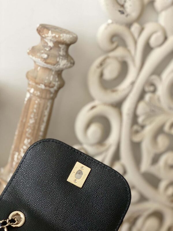 [REP 1:1] Chain Backpack Black/White/Grey For Women 7.9in / 20cm AS3530