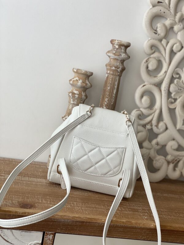 [REP 1:1] Chain Backpack Black/White/Grey For Women 7.9in / 20cm AS3530