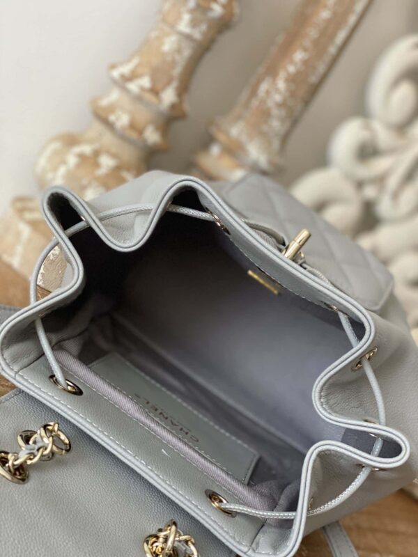 [REP 1:1] Chain Backpack Black/White/Grey For Women 7.9in / 20cm AS3530