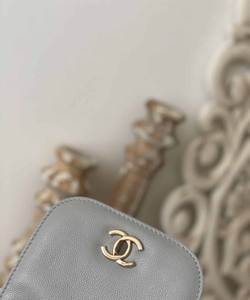 [REP 1:1] Chain Backpack Black/White/Grey For Women 7.9in / 20cm AS3530