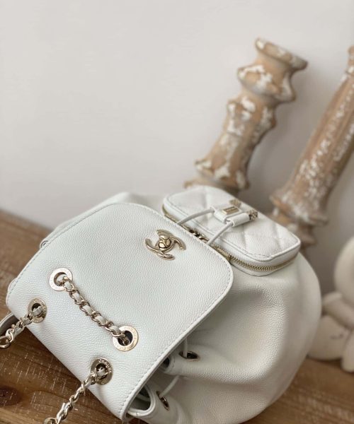 [REP 1:1] Chain Backpack Black/White/Grey For Women 7.9in / 20cm AS3530