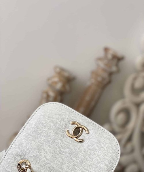 [REP 1:1] Chain Backpack Black/White/Grey For Women 7.9in / 20cm AS3530