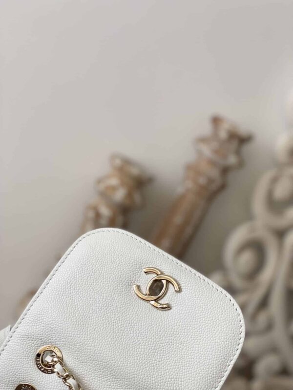 [REP 1:1] Chain Backpack Black/White/Grey For Women 7.9in / 20cm AS3530