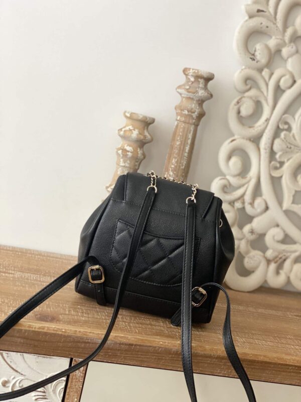 [REP 1:1] Chain Backpack Black/White/Grey For Women 7.9in / 20cm AS3530