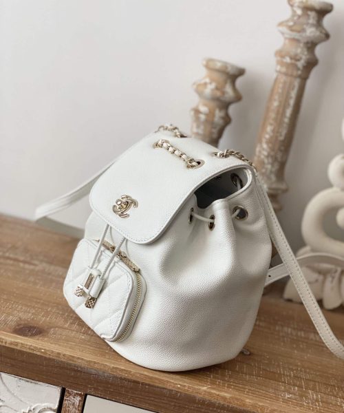 [REP 1:1] Chain Backpack Black/White/Grey For Women 7.9in / 20cm AS3530