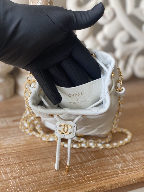[REP 1:1] Chain Bucket Black/White For Women 5.5 in / 14 cm