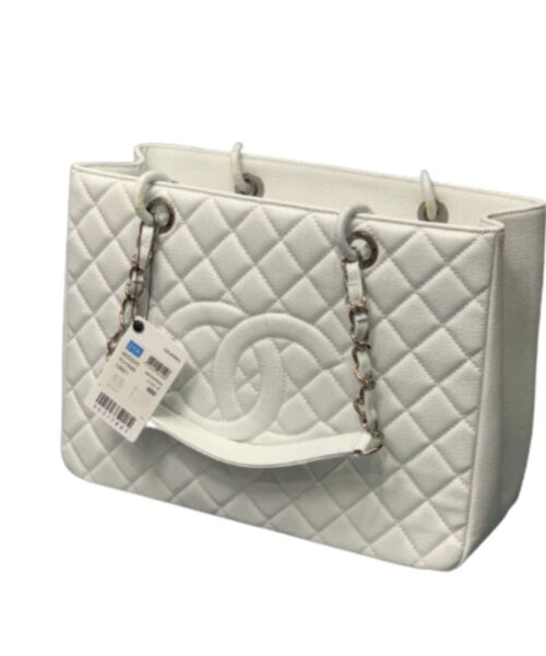 [REP 1:1] Chain Tote Shoulder Bag Black/White For Women 13in / 33cm A50995