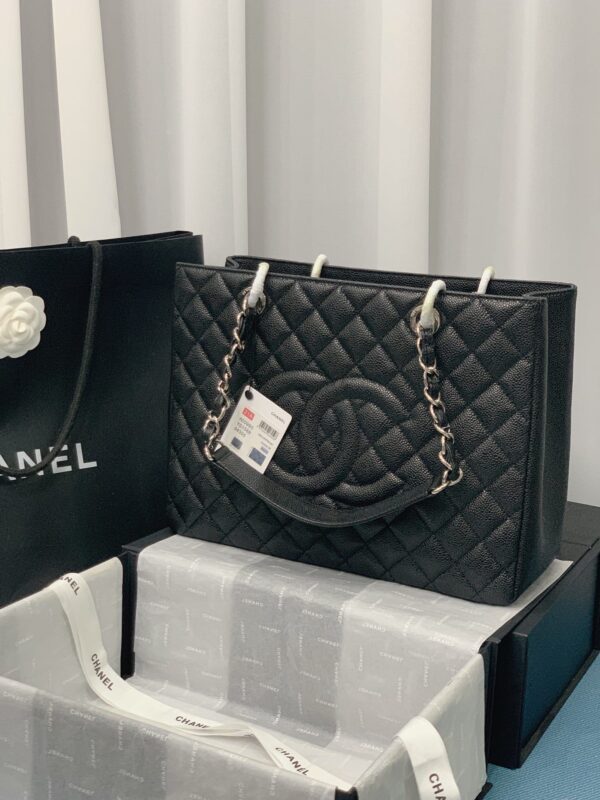 [REP 1:1] Chain Tote Shoulder Bag Black/White For Women 13in / 33cm A50995