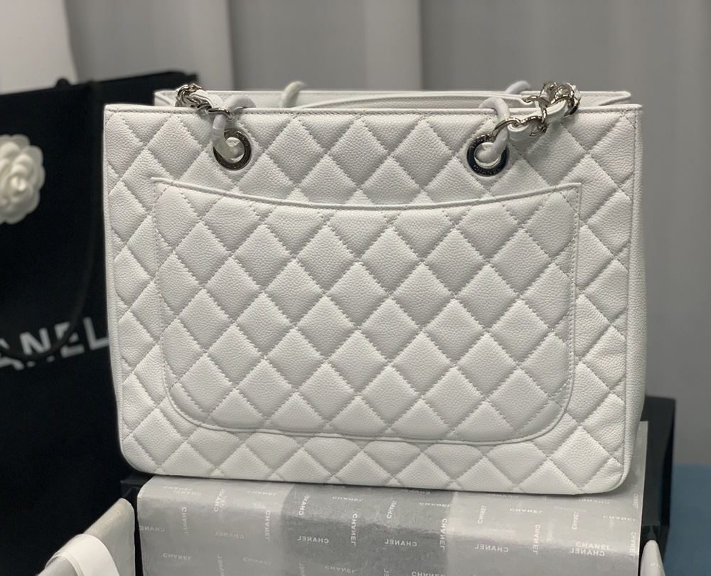 [REP 1:1] Chain Tote Shoulder Bag Black/White For Women 13in / 33cm A50995