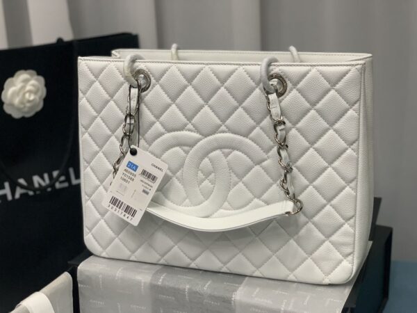 [REP 1:1] Chain Tote Shoulder Bag Black/White For Women 13in / 33cm A50995
