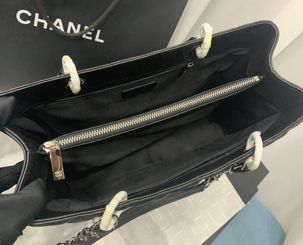 [REP 1:1] Chain Tote Shoulder Bag Black/White For Women 13in / 33cm A50995