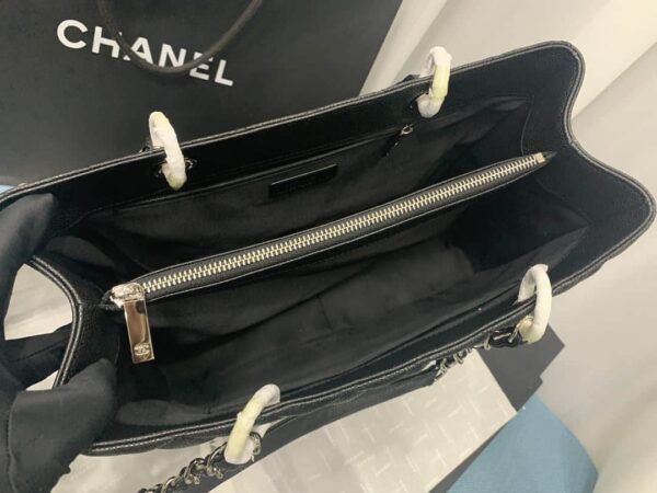 [REP 1:1] Chain Tote Shoulder Bag Black/White For Women 13in / 33cm A50995