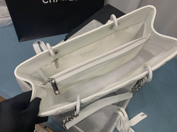 [REP 1:1] Chain Tote Shoulder Bag Black/White For Women 13in / 33cm A50995