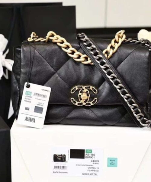 [REP 1:1] Chanel 19 Handbag 26cm Black For Women AS1160 B04852 94305