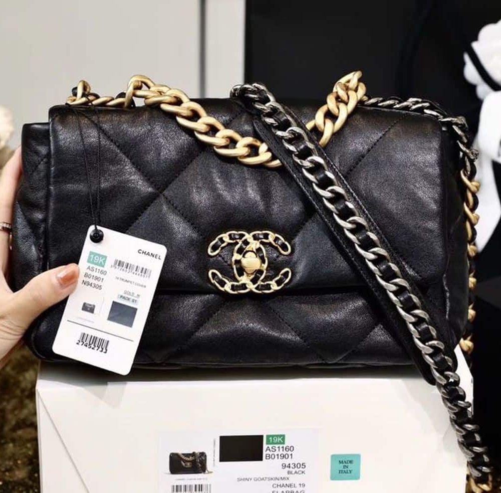 [REP 1:1] Chanel 19 Handbag 26cm Black For Women AS1160 B04852 94305