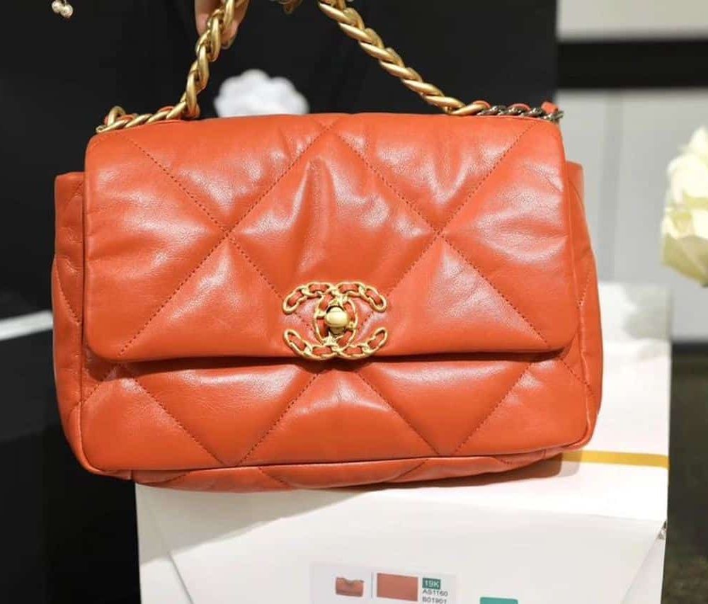 [REP 1:1] Chanel 19 Handbag 26cm Orange For Women AS1160