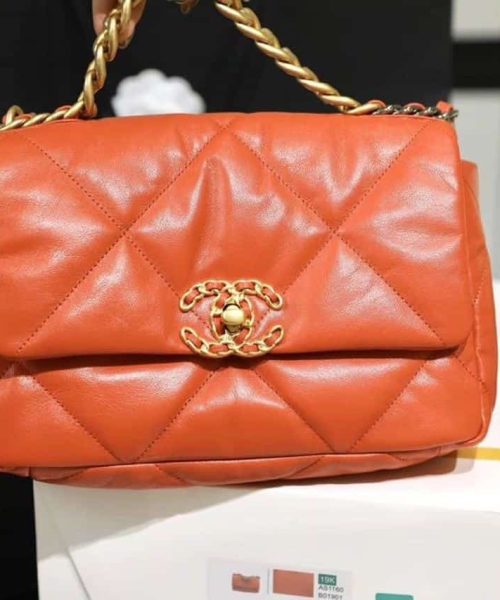 [REP 1:1] Chanel 19 Handbag 26cm Orange For Women AS1160
