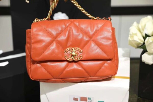 [REP 1:1] Chanel 19 Handbag 26cm Orange For Women AS1160