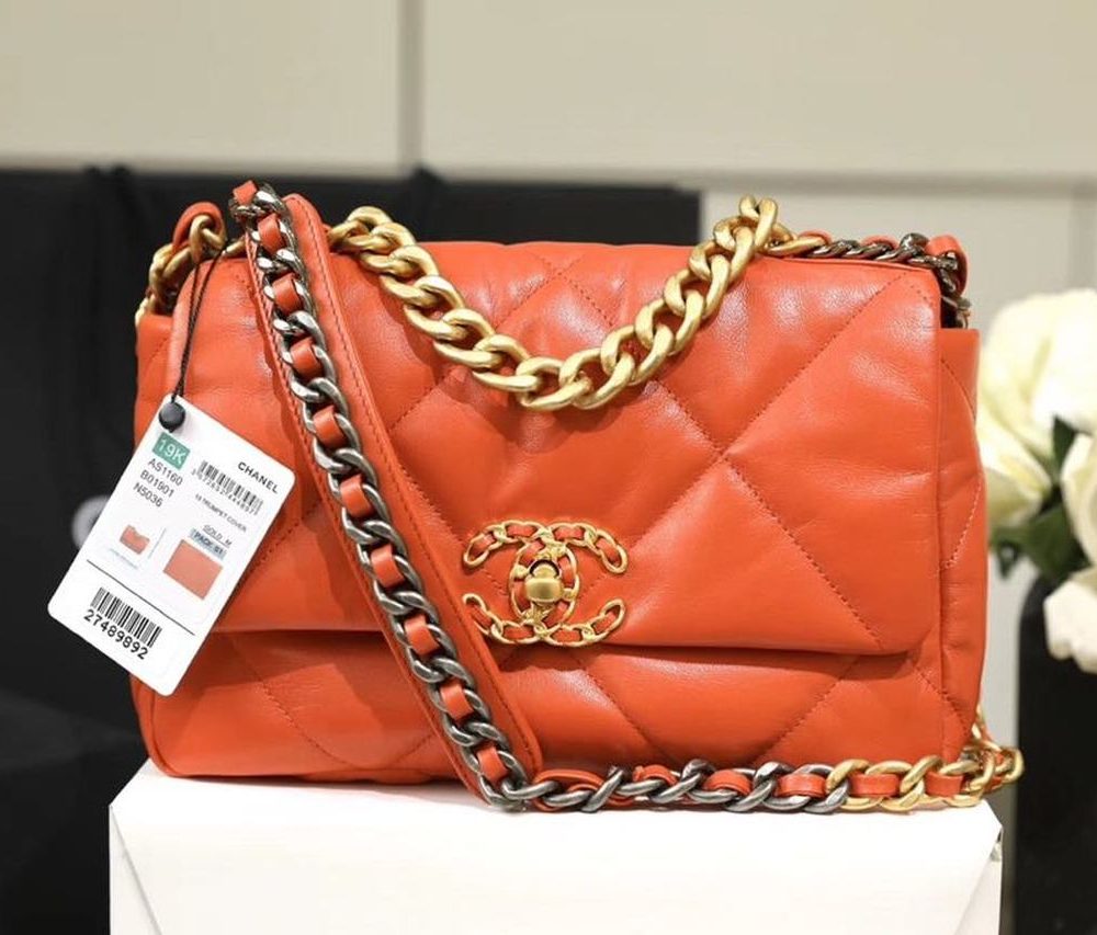 [REP 1:1] Chanel 19 Handbag 26cm Orange For Women AS1160