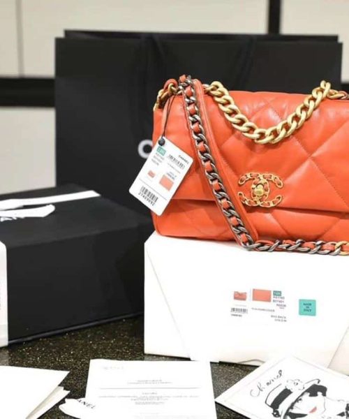 [REP 1:1] Chanel 19 Handbag 26cm Orange For Women AS1160