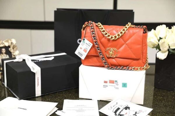 [REP 1:1] Chanel 19 Handbag 26cm Orange For Women AS1160