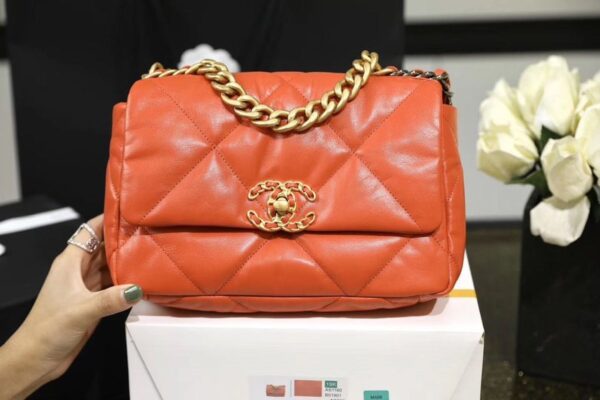 [REP 1:1] Chanel 19 Handbag 26cm Orange For Women AS1160