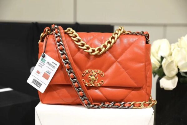 [REP 1:1] Chanel 19 Handbag 26cm Orange For Women AS1160