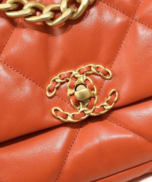[REP 1:1] Chanel 19 Handbag 26cm Orange For Women AS1160