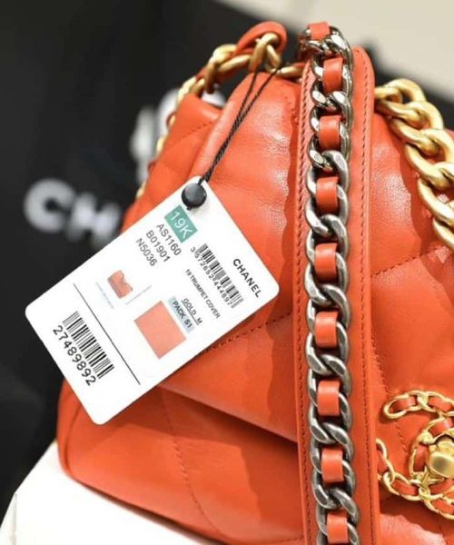 [REP 1:1] Chanel 19 Handbag 26cm Orange For Women AS1160