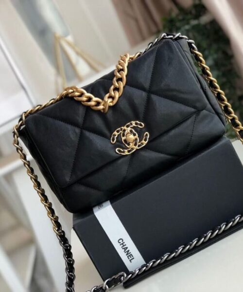 [REP 1:1] Chanel 19 HandBag Black For Women 10.1in/26cm AS1160